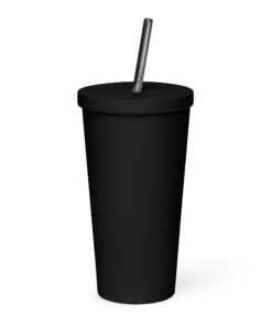 Insulated tumbler with a straw